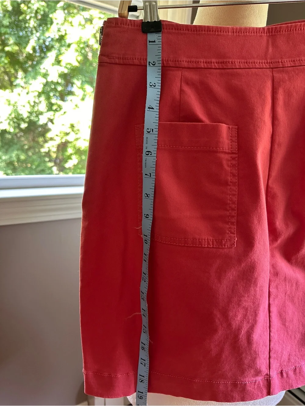 LOFT Coral Double-Button A-Line Skirt